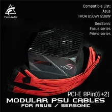 FormulaMod Fm-HS-W, 18AWG PCI-E 8Pin (6 + 2) полностью модульные PSU ткачество кабели, для Asus THOR & seseasfocus/Prime Series PSU