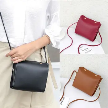 

Women Fashion Shoulder Bags Solid Color Female Simple PU Leather Handbag Women Large Capacity Pure Color Messenger Crossbody Bag