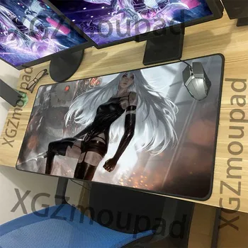 

XGZ Anime Large Mouse Pad Black Precision Lock Edge NieR: Automata Home Computer Desk Mat Rubber Non-slip for Dota Csgo Gamer