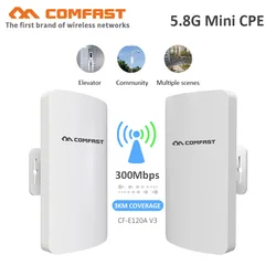 Pont sans fil extérieur 3KM 300Mbps 5.8Ghz AP Mini WIFI CPE 11dBi, répéteur de Point d'accès d'antenne WI FI pour caméra IP 