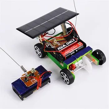 

Solar Power RC Car DIY Wood Wireless Control Car Vehicle Models Kids Robot RC Car Toys Assembly Building Toys Educational Toy