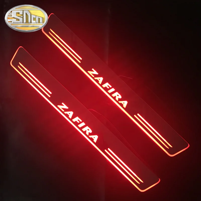 SNCN 4 шт. Автомобильный светодиодный дверной порог для Opel Zafira ультратонкий акриловый Динамический светодиодный светильник