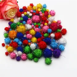 10-30mm Colorful Flashing PomPom Ball for Children DIY Craft Supplies Handmade Creative Decoration Material PomPom 10-20g