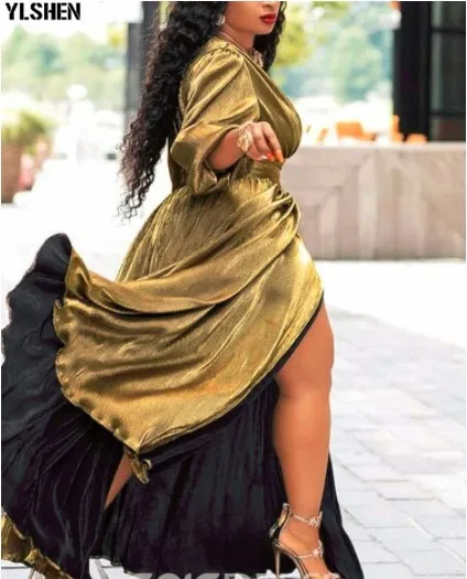 African Dresses for Women Velvet Dashiki African Clothes Basin Riche Robe Africaine Sexy Split Long Dress Vetement Femme