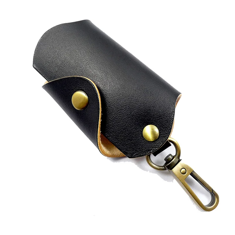 

Genuine Leather Car Key Case on Waist Small Key Pouch Key Organizer Key Bag Mini Car Key Holder Men Women 1608