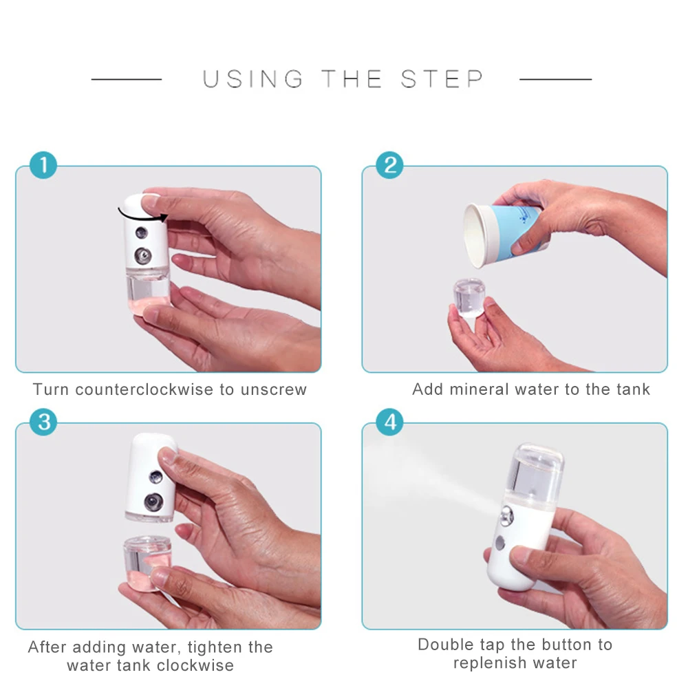 USB Nano Mist Sprayer Facial Body Nebulizer Moisturizing Vaporizer Skin Care Mini Facial Spray Beauty Instruments Device