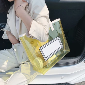 

NEW Original Design Fashion Shoulder Bag & Simple Transparent handbag Width 39cm Height 29cm Thickness 12cm