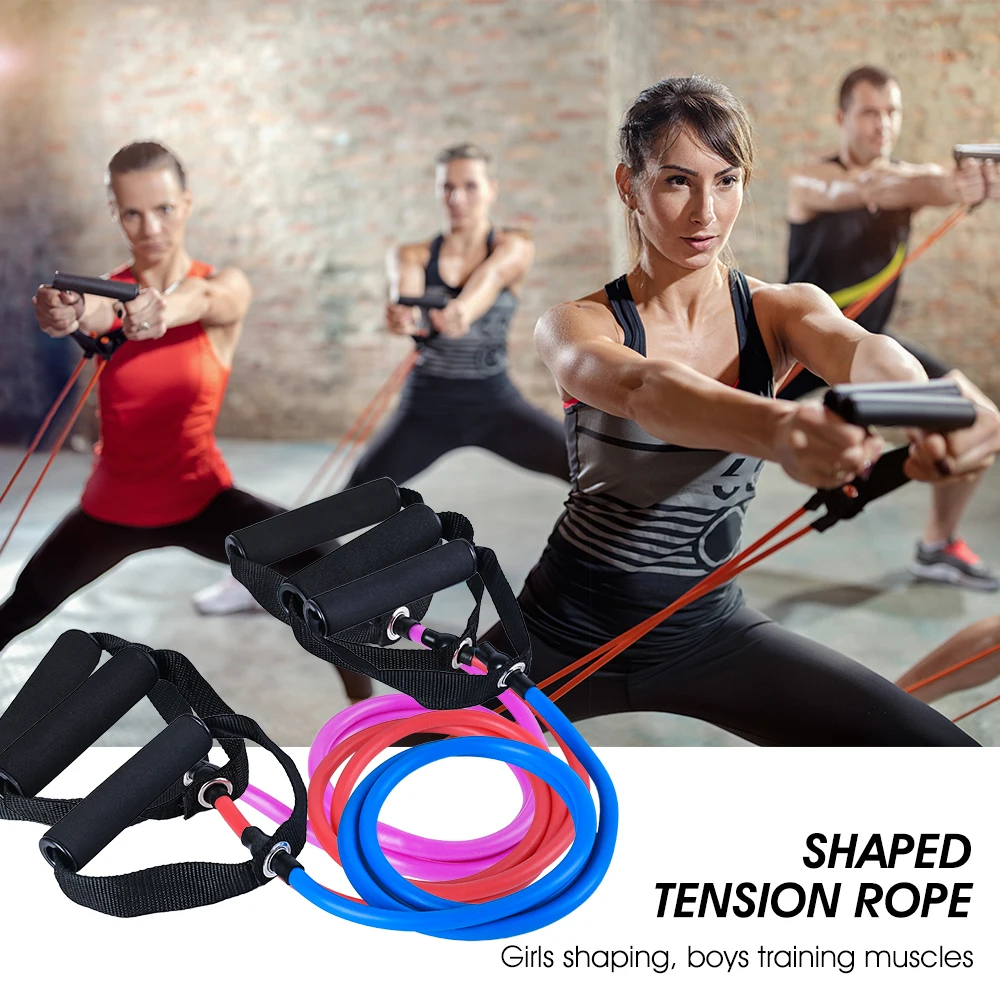 

Yoga Pull Rope Elastic Resistance Band Fitness Workout Exercise Tubes Practical Training Rubber Tensile Expander 120cm