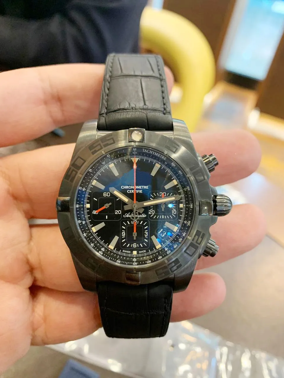 

Luxury Brand New Quartz Chronograph Men Stopwatch Sapphire Crystal Full Black Red Hand Canvas Leather Rubber Sport Watch Limited