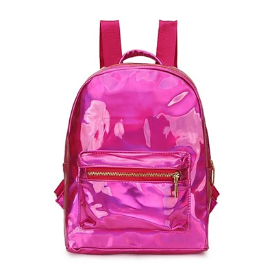Новинка, женский рюкзак, мини-рюкзак для путешествий, серебристый лазерный рюкзак для женщин и девушек, сумка через плечо из искусственной кожи, голографический рюкзак - Цвет: Red