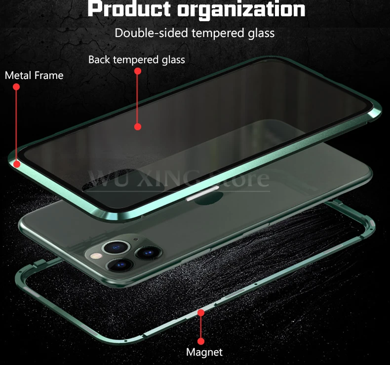 Роскошный Магнитный адсорбционный чехол для телефона iPhone 11 Pro Max, чехол, магнитный чехол для iPhone 11 Pro Max, противоударный чехол