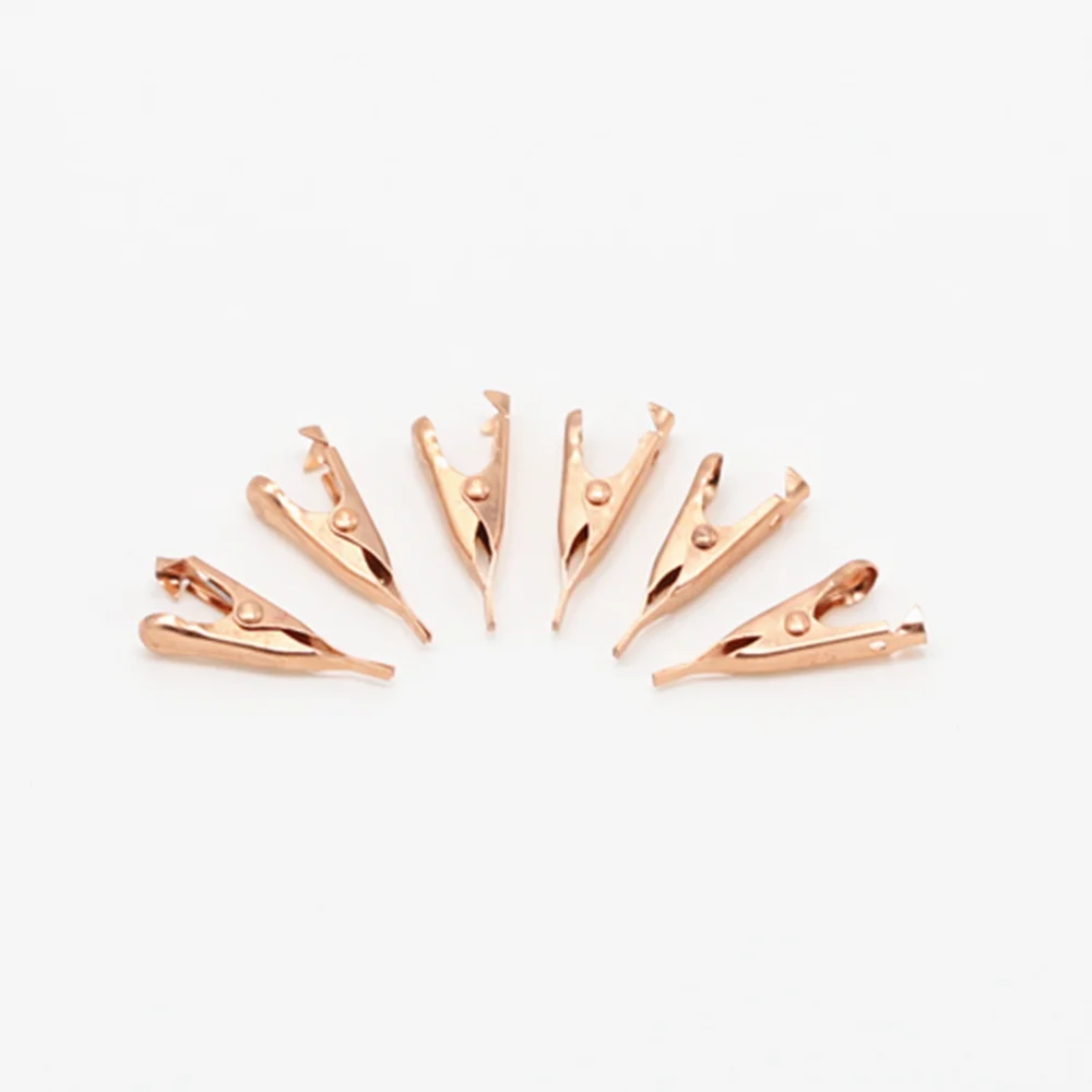 5A Mini Copper Test Crocodile Clamp 28mm Flat-mouthed Dental Crocodile Clamp alligator clips electric test clamp