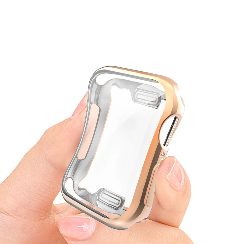 Защитный чехол для Apple watch case 44 мм 40 мм Iwatch series 4 Силиконовый мягкий чехол для всех вокруг корпуса ультратонкий гальванический каркас
