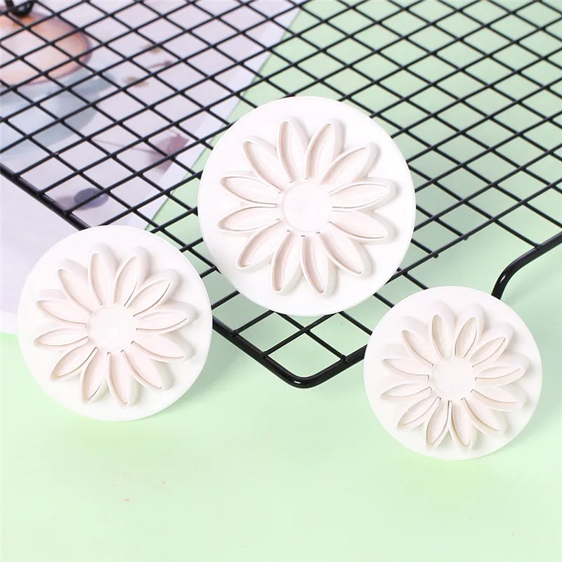 3 шт./компл. цветок Fondant(сахарная) торта печенье паста плесень сахарный резец плунжера кекс украшения набора инструментов