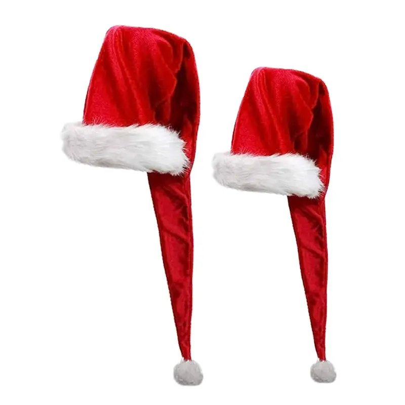 

Christmas Santa Claus Hat Super Long Novelty Xmas Ornaments Holiday Party Decoration for Children and Adults