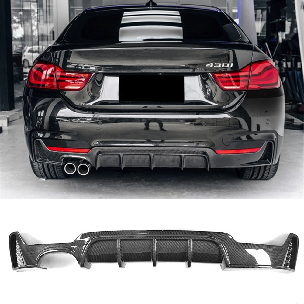 JC SPORTLINE fits for BMW 4 Series F32 F33 F36 Base Bumper 420i 428i 435i 440i 2014-2018 Carbon Fiber Front Lip Chin Spoiler 