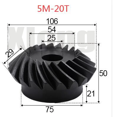 

5M-20Teeths Inner Hole: 25mm Precision Spiral Bevel Gear Spiral Bevel Gear