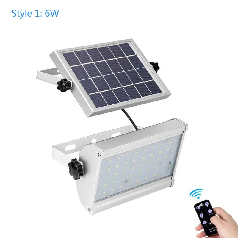 6W with 46 leds 65 светодиодов солнечный светильник супер яркий 1500lm 12 Вт Точечный светильник беспроводной Открытый водонепроницаемый сад солнечной энергии лампа с дистанционным управлением - Испускаемый цвет: 6W with 46 leds