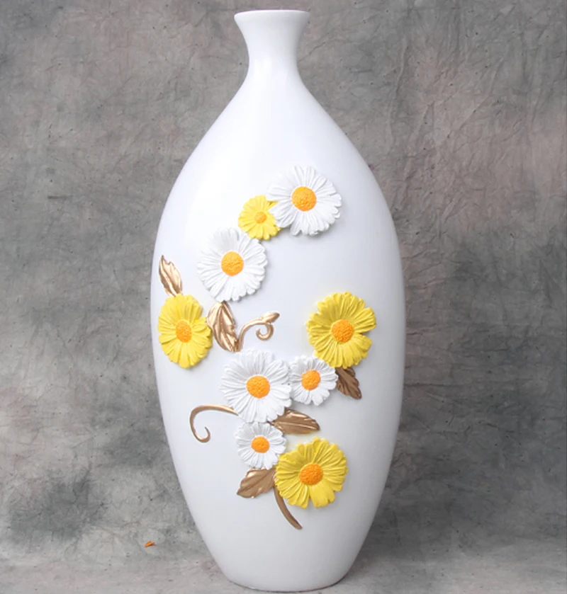 Strongwell Nordic Pastoral Pattern Flower Vase Resin Vase Green Plants Hydroponic Device Nordic Vase Desktop Home Decoration