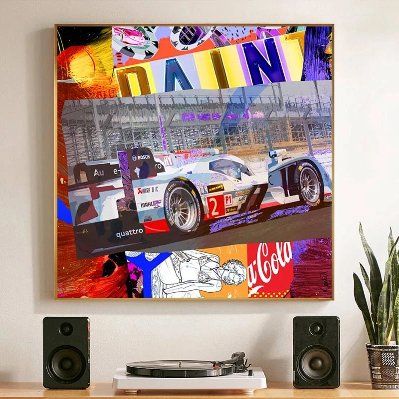 

F1 Formula One Racing Car Graffiti Oil Painting On Canvas Wall Art Posters And Prints Collage Automobile Race Picture For Home