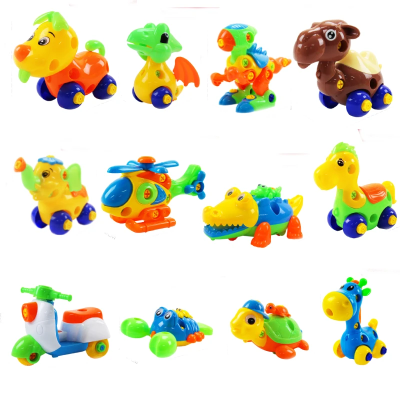3D мультфильм животных DIY сборки детские головоломки игрушки пластиковые конструкции раннее образование модель для 3+ детей BPA бесплатно