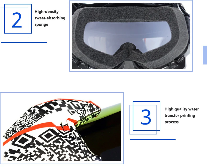 Cycling Glasses Motorcycle Helmet Goggles Glasses Removable Goggles Waterproof UV400 Eyewear for Off Road Moto Motorcross Goggle