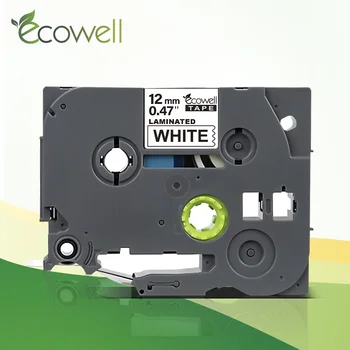 

Ecowell 12mm printer ribbon Tze-231 TZe 231 Tze231 laminated label tape Black on White replace for Brother P Touch Label maker