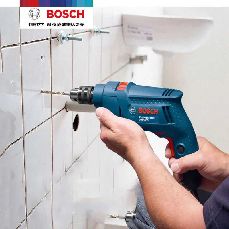 Bosch GSB550 Высококачественная электрическая дрель Бытовая Ударная дрель многофункциональная отвертка Электрический инструмент ручная дрель