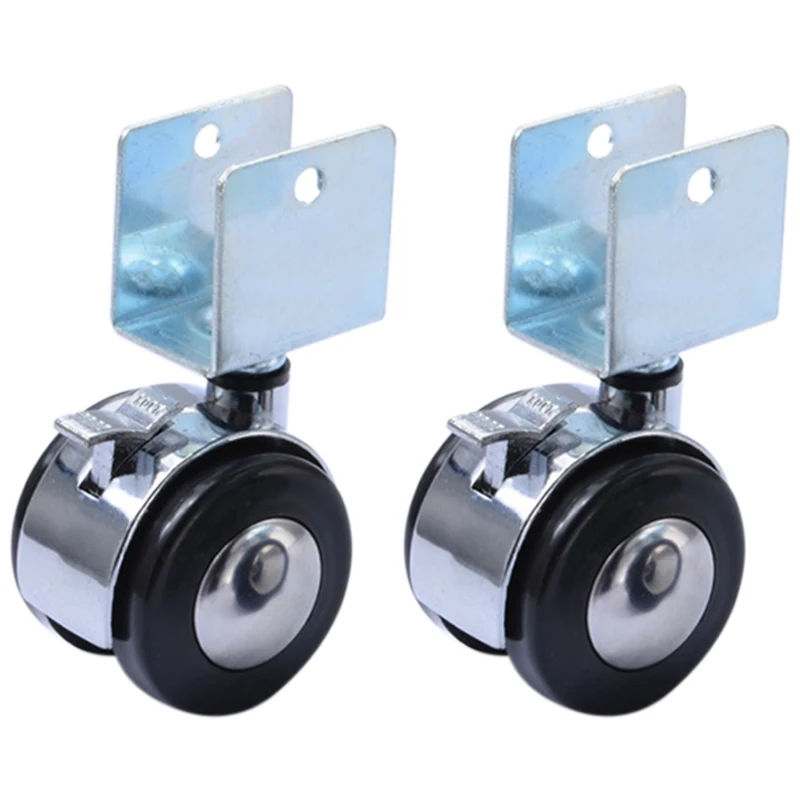 

4Pcs 2 Inch Crib Casters Cabinet Clamp with Brake Wheels Nylon Furniture Hardware Fittings