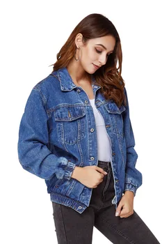 

Vintage Denim Jacket Women Autumn Coat Outerwear Coats Windbreaker Basic Boyfriend Female Jeans Jacket Plus Size