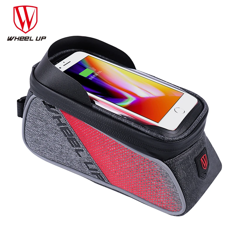 

Wheelup MTB Road Bicycle Bags Rainproof Touch-Screen Cycling Top Front Tube Frame Bags 6.0 Inch Phone Case Bike Accessory