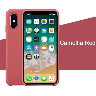 Официальный силиконовый чехол с логотипом для iPhone 7 8 Plus, чехол для Apple, чехол для iPhone 11 Pro X XS Max XR 6 6S 5 5S SE, чехол - Цвет: Camellia Red