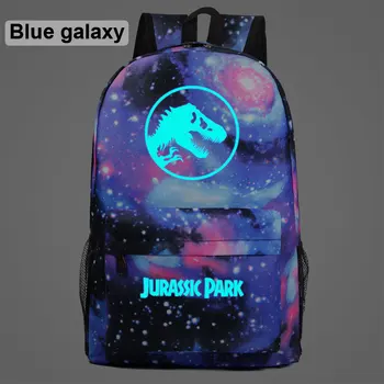 

Fashion Luminous Cartoon Jurassic Park Dinosaur Galaxy Plaid Children School bag Teenagers Student Schoolbags Women Men Backpack