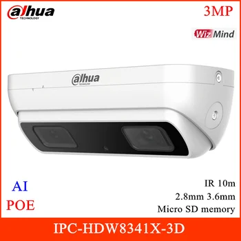 

Dahua 3MP Dual-Lens AI Network Camera Two 1/2.8” CMOS 2.8mm 3.6mm Fixed Lens IR 10m IP67 Support People Counting and POE