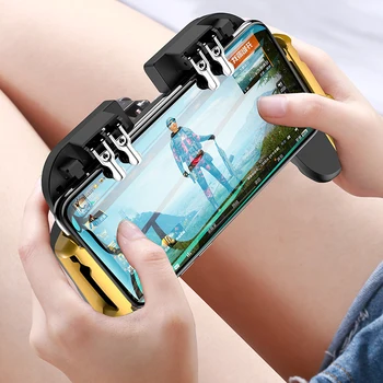 

Six Finger Pubg Mobile Gamepad Pubg Game Trigger Aim Button Joystick For IPhone Android with Cooler Cooling Fan Pubg Controller