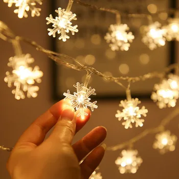 

Snowflake String Lights 6m 40LED Fairy Garland Christmas Tree Decor New Year Room Christmas Decor for Home Wedding Decoration