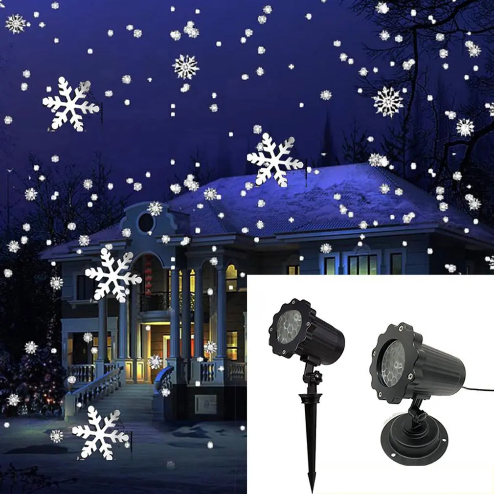 Светодиодный водонепроницаемый прожектор с пультом дистанционного управления с падающим снегом для внутреннего наружного рождественского Хэллоуина