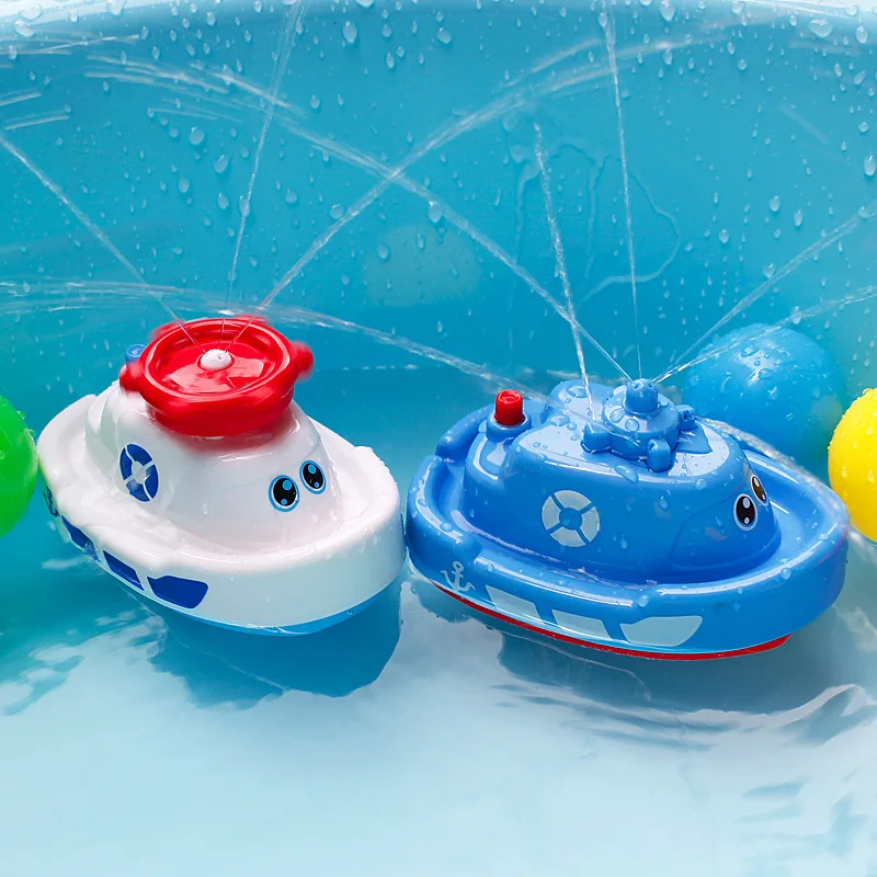 Детская игрушка для игры в воду, Детская ванна, электрическая водонапорная лодка для девочек и мальчиков, игрушка для ванной, маленький корабль