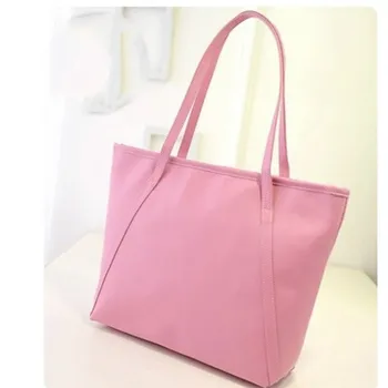 

New large-capacity fashion simple solid color shoulder bag retro casual portable female bag Korean style PU shopping bag