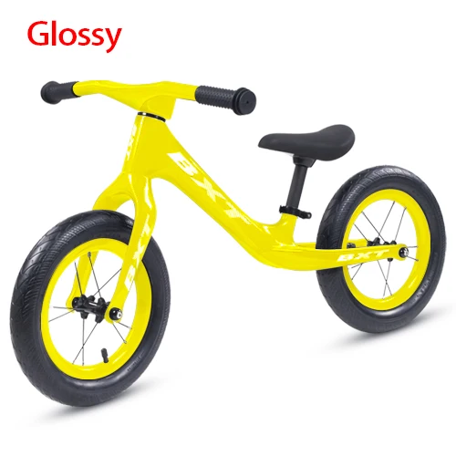 Yellow bike glossy Велосипед 12 дюймов, углеродный детский велосипед, Балансирующий, супер светильник, 1,95 кг, в комплекте, T800, углеродное волокно, для тела, велосипед, без педали, легко поднимается, детский велосипед - Цвет: Yellow bike glossy