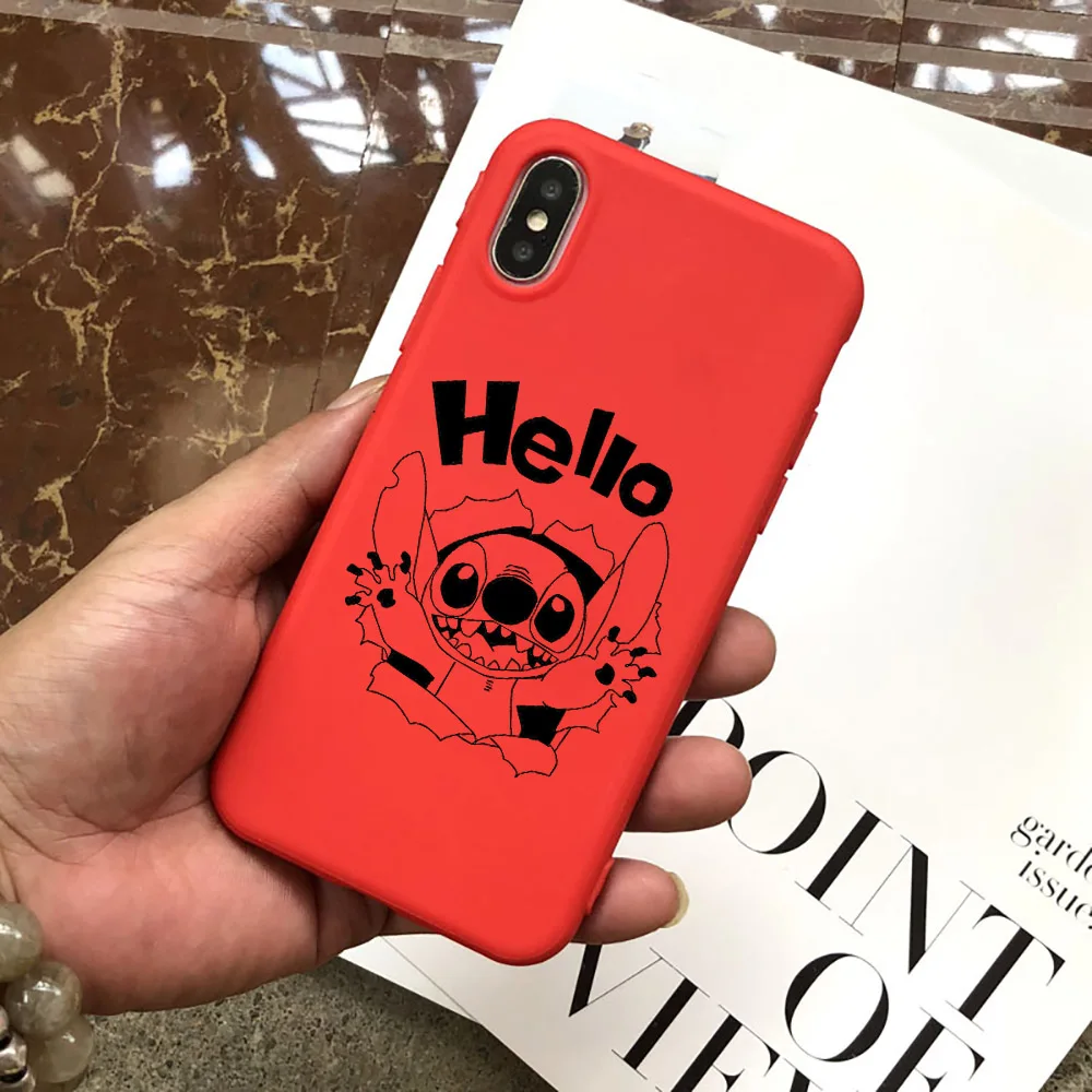 Чехол для телефона с рисунком стежка для XiaoMi RedMi K20 Note 8 7 6 5 5A 4 4X Pro MI 9 8 силиконовый мягкий цветной чехол - Цвет: Stitch 12Red