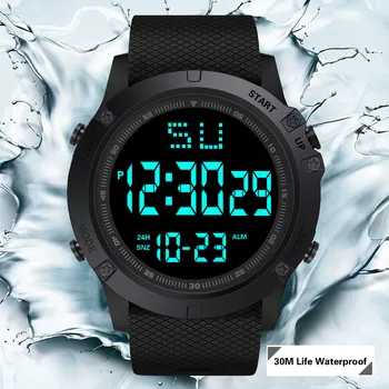 

Quartz Wristwatches Watches Men LED Digital Date Military Sport Rubber Quartz Men Watch Alarm Waterproof relogio masculino