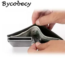 Bycobecy Men Credit Card Holders  Fashion Business RFID Credit Card Aluminium Case Automatic Bank Card Purse Smart Mini Wallets