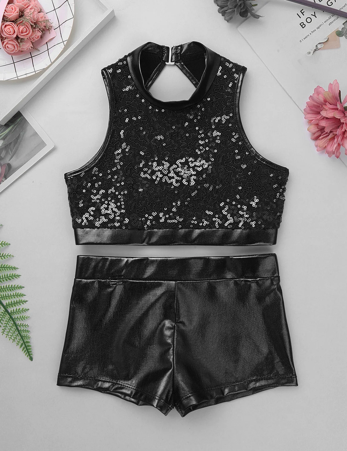 Sequins Kids Girls Jazz Dance Costumes Ballet Gymnastics Leotard Shorts Set for Birthday Gift Ballet Class Performance Clothes Sequins Kids Girls Jazz Dance Costumes Ballet Gymnastics Leotard Shorts Set for Birthday Gift Ballet Class Performance Clothes