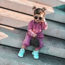 Бренд Новые детские комбинезоны; Верхняя детская одежда для маленьких девочек, для новорожденных, комбинезон с длинными рукавами и карманами, Однотонная футболка на пуговицах, для девочек, с длинными рукавами, лидер продаж