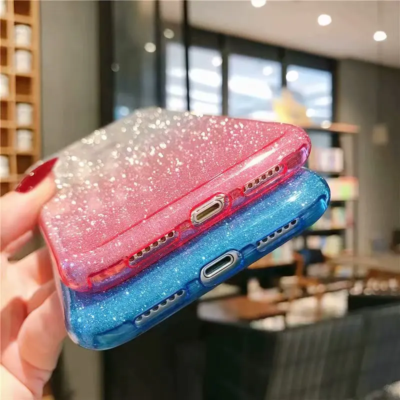 Роскошный цветной блестящий чехол для телефона iPhone 11 Pro XR X XS Max 8 Plus 7 6 6S TPU Защитный
