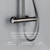 Wall-Mounted Thermostatic Valve System Bagnolux Brushed Gray Brass Rain Faucet  8 - 12" Top Spray Head Bathroom Shower Set 4