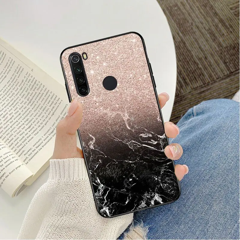 Gold Pink rose Glitter print