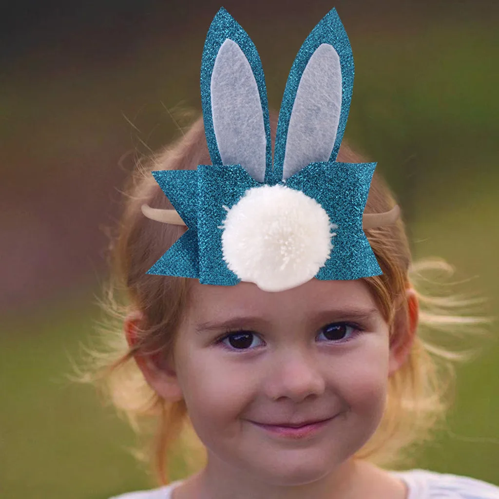 Baby plush rabbit ear hair ring hair accessory Baby Toddler Girls Kids Bow Knot Turban Headband Hair Band Child 
