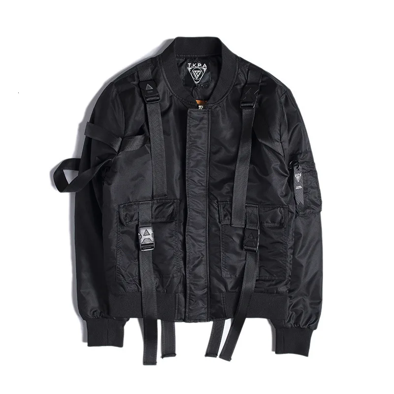 EWQ / Tide High Street Straps Pilot Jacket Hip Hop Loose Coat For Male Autumn Winter Fahison New Men's Clothes 19H-a67